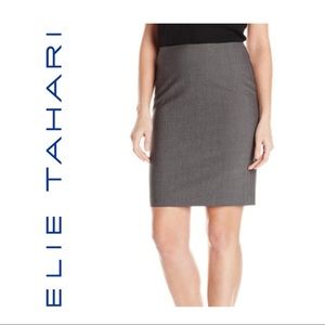 Elie Tahari Grey Wool Blend Skirt